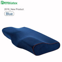Load image into Gallery viewer, Purenlatex Memory Foam Protect Cervical Pillow Orthopedic Adult Old People Neck Support Contour Massage Bed for Sleeping Student