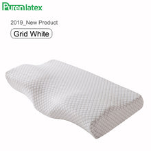 Load image into Gallery viewer, Purenlatex Memory Foam Protect Cervical Pillow Orthopedic Adult Old People Neck Support Contour Massage Bed for Sleeping Student