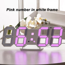 Load image into Gallery viewer, Led Digital Wall Clock Modern Design Wall Watch Clocks 3D Living Room Decor Table Alarm Nightlight Luminous Desktop