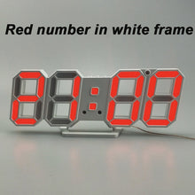 Load image into Gallery viewer, Led Digital Wall Clock Modern Design Wall Watch Clocks 3D Living Room Decor Table Alarm Nightlight Luminous Desktop