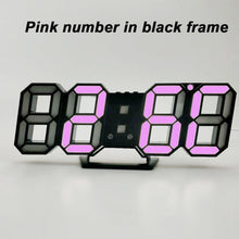 Load image into Gallery viewer, Led Digital Wall Clock Modern Design Wall Watch Clocks 3D Living Room Decor Table Alarm Nightlight Luminous Desktop