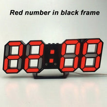 Load image into Gallery viewer, Led Digital Wall Clock Modern Design Wall Watch Clocks 3D Living Room Decor Table Alarm Nightlight Luminous Desktop