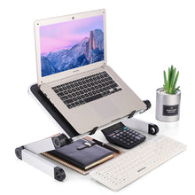 Load image into Gallery viewer, Ergonomic Laptop Stand Lap Desk Table for Bed Couch Picnic Breakfast Book Stand Folding Adjustable Height 360 Degree Angle