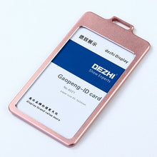 Load image into Gallery viewer, DEZHI High Gloss Business ID Card Holder with 1.5cm Neck Strap,Metal Name Card Case with Lanyard,Customize LOGO Badge Holder