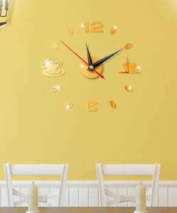 DIY 3D Number Wall Clock Mirror Sticker Home Room modern Office Decor Art Design
