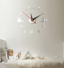 Load image into Gallery viewer, DIY 3D Number Wall Clock Mirror Sticker Home Room modern Office Decor Art Design
