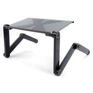 Aluminum Lightweight Computer Desk Ergonomic TV Bed Lap Folding Table Bed Ajdustable Laptop Tray Standing Desk with Cooling Fan
