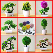 Load image into Gallery viewer, Artificial Plant Lotus Plant Potted Plastic Flower Table Top Ornaments Christmas Simulation Bonsai Craft Green Plant Decorative
