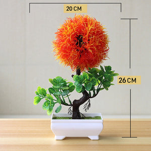 Artificial Plant Lotus Plant Potted Plastic Flower Table Top Ornaments Christmas Simulation Bonsai Craft Green Plant Decorative