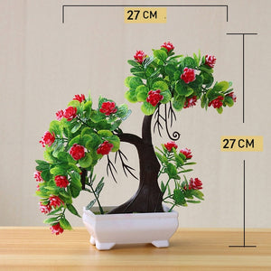 Artificial Plant Lotus Plant Potted Plastic Flower Table Top Ornaments Christmas Simulation Bonsai Craft Green Plant Decorative