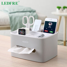 Load image into Gallery viewer, Home office storage Desk Storage Box Multi-functional Remote Control Case Cosmetic Organizer Holder suction paper tissue box
