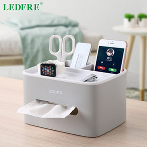 Home office storage Desk Storage Box Multi-functional Remote Control Case Cosmetic Organizer Holder suction paper tissue box