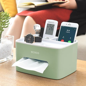 Home office storage Desk Storage Box Multi-functional Remote Control Case Cosmetic Organizer Holder suction paper tissue box
