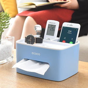 Home office storage Desk Storage Box Multi-functional Remote Control Case Cosmetic Organizer Holder suction paper tissue box