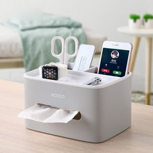 Load image into Gallery viewer, Home office storage Desk Storage Box Multi-functional Remote Control Case Cosmetic Organizer Holder suction paper tissue box
