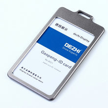 Load image into Gallery viewer, DEZHI High Gloss Business ID Card Holder with 1.5cm Neck Strap,Metal Name Card Case with Lanyard,Customize LOGO Badge Holder

