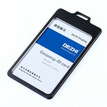 Load image into Gallery viewer, DEZHI High Gloss Business ID Card Holder with 1.5cm Neck Strap,Metal Name Card Case with Lanyard,Customize LOGO Badge Holder

